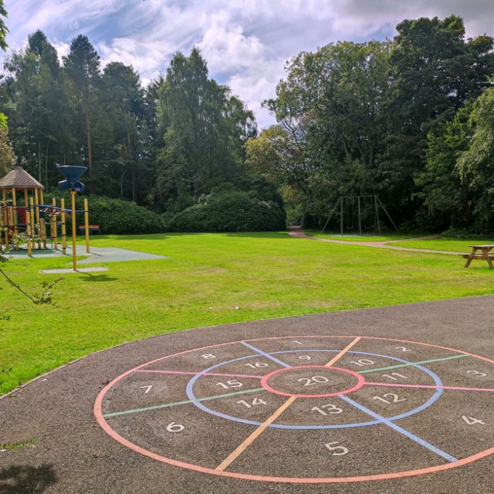 The space on our front lawn is used for Sports Day, BBQs and lots more! It’s a great space to play football too.
